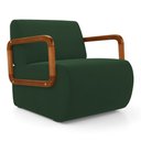 Ver imagem 1 de Poltrona Decorativa Orgânica Living Kavya Veludo Verde Escuro - Desk Design