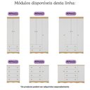 Ver imagem 7 de Guarda-roupa Infantil 122cm 4 Portas e 2 Gavetas Realeza Multimóveis Mp4453 Madeirado/branco