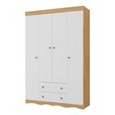 Ver imagem 3 de Guarda-roupa Infantil 122cm 4 Portas e 2 Gavetas Realeza Multimóveis Mp4453 Madeirado/branco