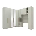 Ver imagem 2 de Quarto Casal Modulado 6 Peças (1 Armário Aéreo + 4 Guarda Roupas + 1 Complemento) 67 Areia - Henn