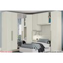 Ver imagem 1 de Quarto Casal Modulado 6 Peças (1 Armário Aéreo + 4 Guarda Roupas + 1 Complemento) 67 Areia - Henn