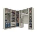 Ver imagem 3 de Quarto Casal Modulado 6 Peças (1 Armário Aéreo + 4 Guarda Roupas + 1 Complemento) 67 Areia - Henn