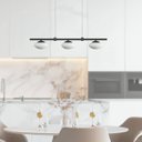 Ver imagem 2 de Pendente Moderno Odi 70cm 3xled 4w 3000k Preto e Vidro 127v