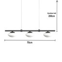 Ver imagem 3 de Pendente Moderno Odi 70cm 3xled 4w 3000k Preto e Vidro 127v