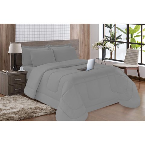 Edredom Conforto 5 Peças Casal Queen Dupla Face Casa Dona