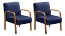 Ver imagem 1 de Kit 02 Poltronas Anita Cadeira Decorativa Recepção Escritório Quarto Sala - Suede Azul Marinho