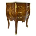 Ver imagem 2 de Cômoda Clássica Marchetada 3 Gavetas com Tampo em Mármore 75x65x40cm