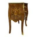 Ver imagem 3 de Cômoda Clássica Marchetada 3 Gavetas com Tampo em Mármore 75x65x40cm