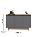 Ver imagem 4 de Aparador Buffet 3 Portas Moderno Mdf/mdp Multiuso Retro Top