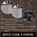 Ver imagem 2 de Aparador Buffet 3 Portas Moderno Mdf/mdp Multiuso Retro Top