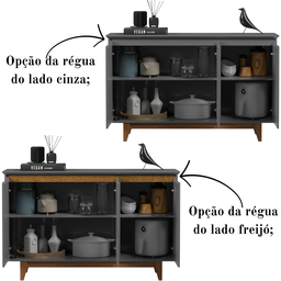 Aparador Buffet 3 Portas Moderno Mdf/mdp Multiuso Retro Top - 3