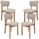 Ver imagem 1 de Kit 04 Cadeiras para Sala de Jantar Cozinha Living Estofada Dara L02 Bouclê Creme - Lyam Decor