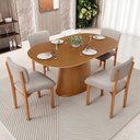Ver imagem 3 de Kit 04 Cadeiras para Sala de Jantar Cozinha Living Estofada Dara L02 Bouclê Creme - Lyam Decor