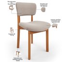 Ver imagem 4 de Kit 04 Cadeiras para Sala de Jantar Cozinha Living Estofada Dara L02 Bouclê Creme - Lyam Decor