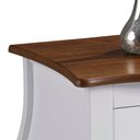 Ver imagem 2 de Mesa de Cabeceira Bombê com 2 Gavetas 1026 Linz Móveis - Laca Branca/imbuia Glazer