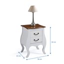 Ver imagem 5 de Mesa de Cabeceira Bombê com 2 Gavetas 1026 Linz Móveis - Laca Branca/imbuia Glazer