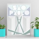 Ver imagem 2 de Quadro São Paulo City - Ponte Estaiada 24x18cm:moldura Preta