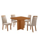 Ver imagem 1 de Mesa de Jantar Olimpia 90cm Tampo MDF Laminado Canto Copo com 4 Cadeiras Aline