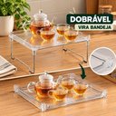 Ver imagem 7 de Organizador Acrílico Dobrável Empilhável Prateleira Multiuso Cosméticos Armário Despensa Cozinha Ban