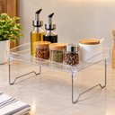 Ver mais imagens de Organizador Acrílico Dobrável Empilhável Prateleira Multiuso Cosméticos Armário Despensa Cozinha Ban