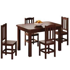 Conjunto Sala de Jantar 120x88 com 4 Cadeiras Diamante - Nemargi:castanho