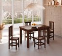 Ver imagem 2 de Conjunto Sala de Jantar 120x88 com 4 Cadeiras Diamante - Nemargi:castanho