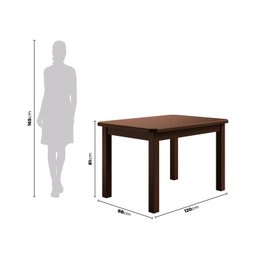 Conjunto Sala de Jantar 120x88 com 4 Cadeiras Diamante - Nemargi:castanho - 3