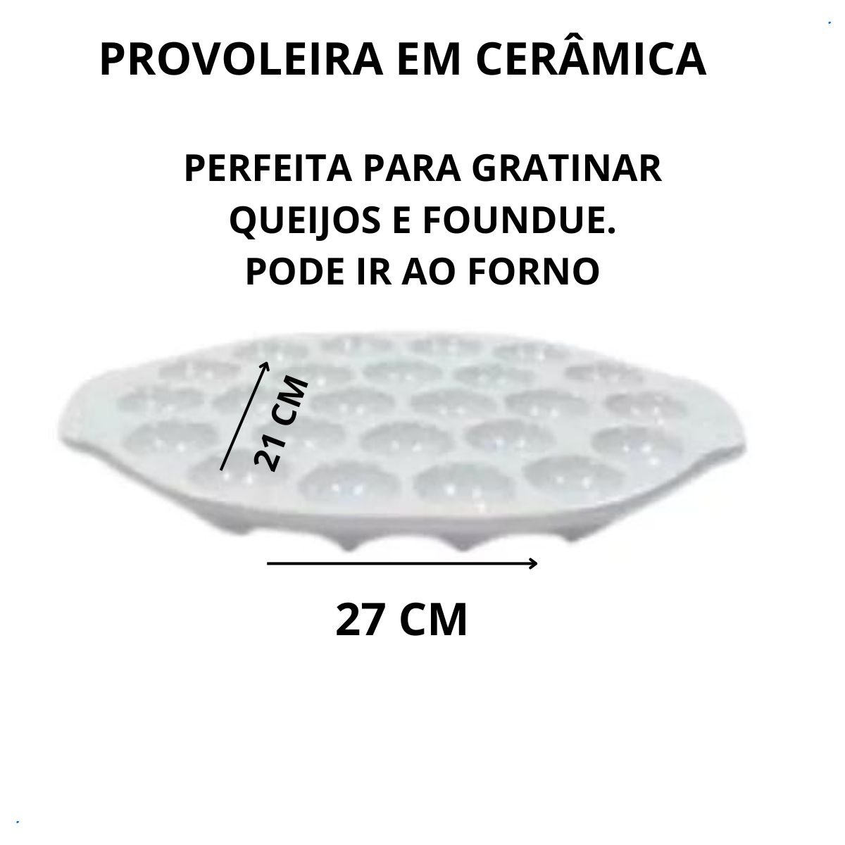 Provolera Tábua para Gratinar Fondue Queijo Cerâmica Casa Dami Decor Provoleira, Tábua para Gratinar - 4