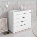 Ver imagem 1 de Cômoda Quarto Porta Jóias com Tampo Vidro 111cm Stefanie A09 - D'Rossi Branco