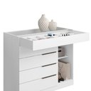 Ver imagem 4 de Cômoda Quarto Porta Jóias com Tampo Vidro 111cm Stefanie A09 - D'Rossi Branco