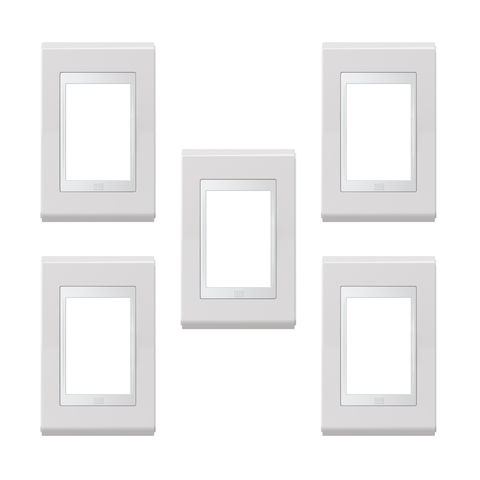 Kit C/5 Placas 4x2 3 Posições Weg Refinatto Style Branco Acetinado