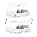 Ver imagem 5 de Cama Casal Infantil Montessoriana Branco Madeira Casa com Estrado Ravi Idimex