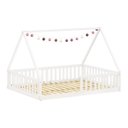 Ver imagem 6 de Cama Casal Infantil Montessoriana Branco Madeira Casa com Estrado Ravi Idimex