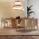 Ver imagem 1 de Mesa de Jantar Suiça 220cm Madeira Tampo Laminado Orgânico com 8 Cadeiras Suiça