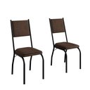 Ver imagem 2 de Kit 2 Cadeiras de Jantar em Aço Tubular 258 Sf Preto/Assento Imbuia - Movelpolo