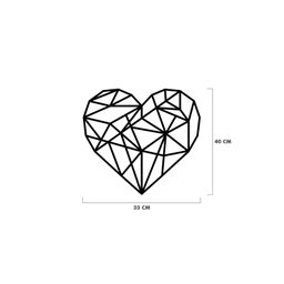 Escultura de Parede Decorativo Amor Coração Mdf 6mm 40x33cm - 3