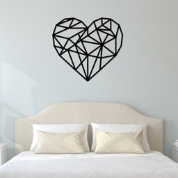 Escultura de Parede Decorativo Amor Coração Mdf 6mm 40x33cm - 2