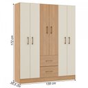 Ver imagem 4 de Guarda-roupa Solteiro 6 Portas 2 Gavetas Carvalho Dakar/champagne - Soluzione