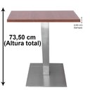 Ver imagem 3 de Mesa Alpha Inox 77,50 Cm (altura) com Tampo em Mdp Quadrado 80 Cm Imbuia