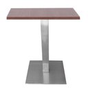 Ver imagem 1 de Mesa Alpha Inox 77,50 Cm (altura) com Tampo em Mdp Quadrado 80 Cm Imbuia