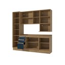 Ver imagem 3 de Armário de Cozinha Compacta Nicho Micro-ondas 100% Mdf 230cm Nogueira/azul Profundo Celeste