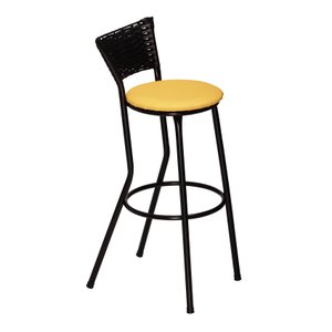 Banco Americano Alta Bar Bistro de Junco Fibra Sintetica:amarelo/preto