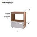 Ver imagem 5 de Balcão Cozinha para Forno Micro-ondas Multiuso Angel 02 Portas Savana Off White - Desk Design