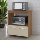Ver imagem 2 de Balcão Cozinha para Forno Micro-ondas Multiuso Angel 02 Portas Savana Off White - Desk Design