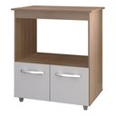 Ver imagem 6 de Balcão Cozinha para Forno Micro-ondas Multiuso Angel 02 Portas Savana Off White - Desk Design