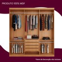 Ver imagem 4 de Guarda-Roupa Casal 100% MDF 3 Portas de Correr 4 Gavetas com Pés e Espelho Chile Marrom/Marromle