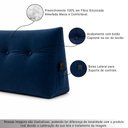 Ver imagem 3 de Almofada Decorativa Cabeceira Bella Encosto Apoio de Lombar 140cm Casal Suede Azul Marinho - Monari