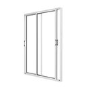 Ver imagem 3 de Porta de Correr em Alumínio 02 Folhas Vidros Temperados Branca - 210x160