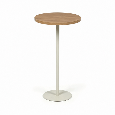 Mesa de Apoio Redonda Alta MDF Cor:Off White