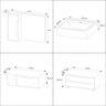 Kit Modulado para Banheiro Completo Gabinete Gaveteiro Pia Espelheira Amêndoa Branco - 4